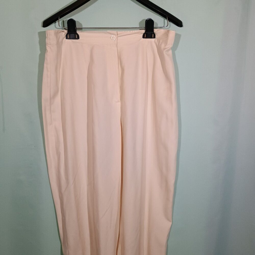 Women’s Blush Pink High Waist Dress Pants – Classic Straight Leg Trousers - Picture 2 of 4